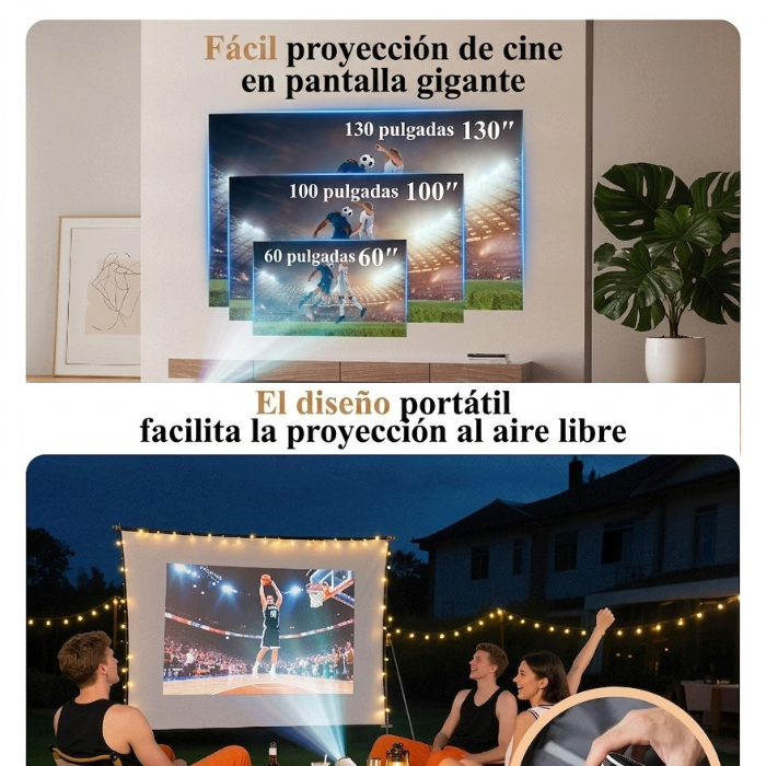PROYECTOR PORTATIL 4K ANDROID 11 FULL HD SMART WIFI thumb 5